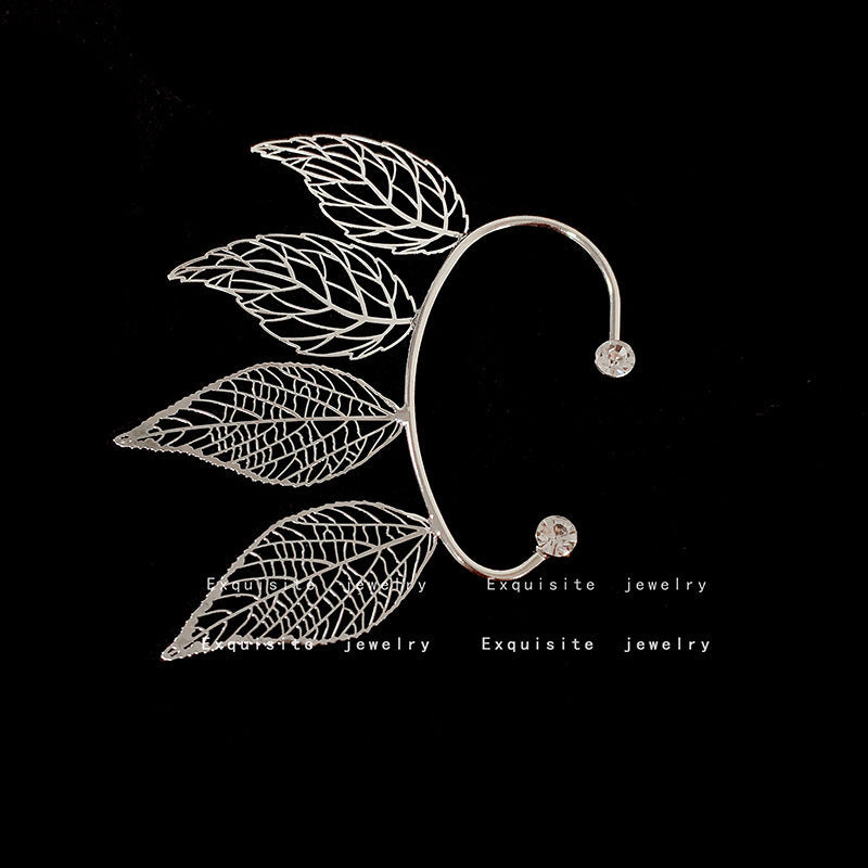 Leaf-shaped Cuff Earrings