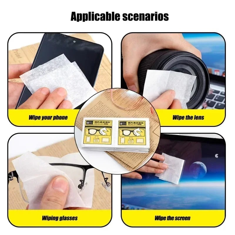 Glasses Cleaner Wet Wipe Disposable Anti Fog