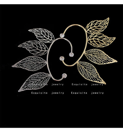Leaf-shaped Cuff Earrings