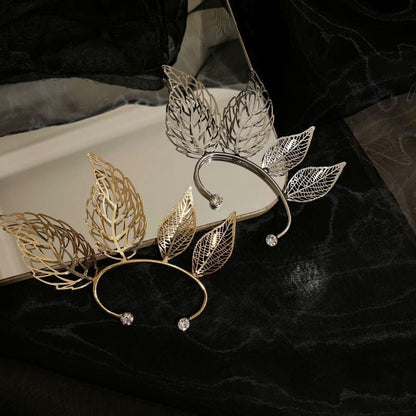 Leaf-shaped Cuff Earrings