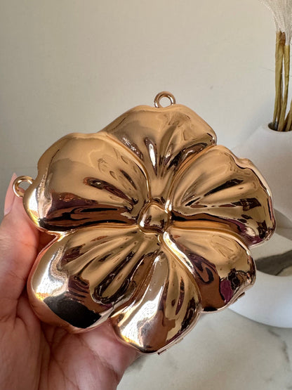 LuxeBloom Metallic Clutch