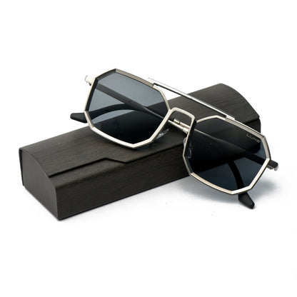 Unisex Silver Metal Glasses