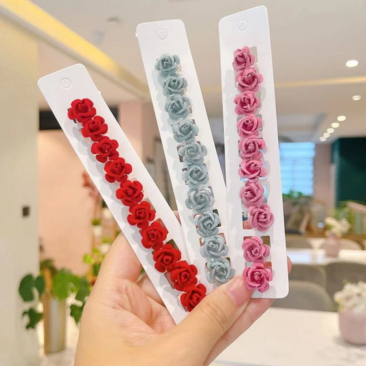 Rose Flower Hair Clips