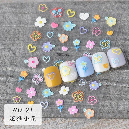 Flower Nail Stickers