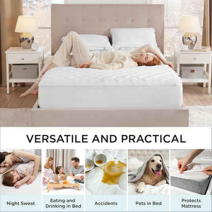 New Premium Quilted Waterproof Mattress Protector For Double Bed