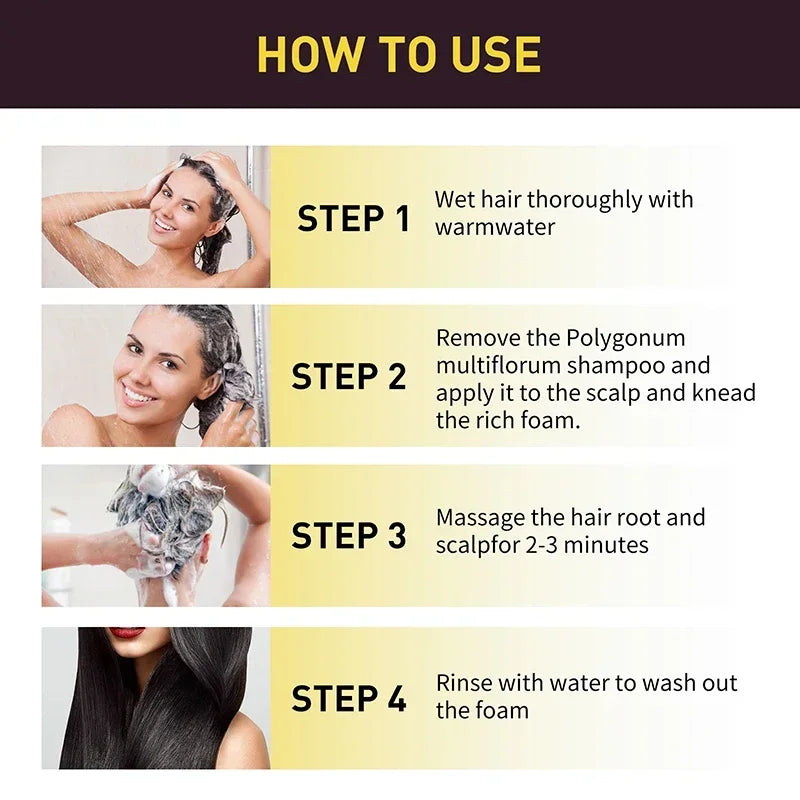 Natural Herbal Hair Dye Shampoo 3 in 1