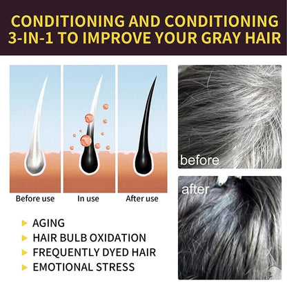 Natural Herbal Hair Dye Shampoo 3 in 1