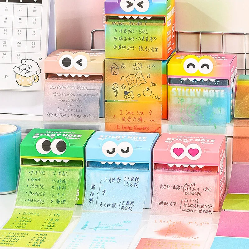 Transparent Sticky Notes – many Styles, 105 Sheets/Roll