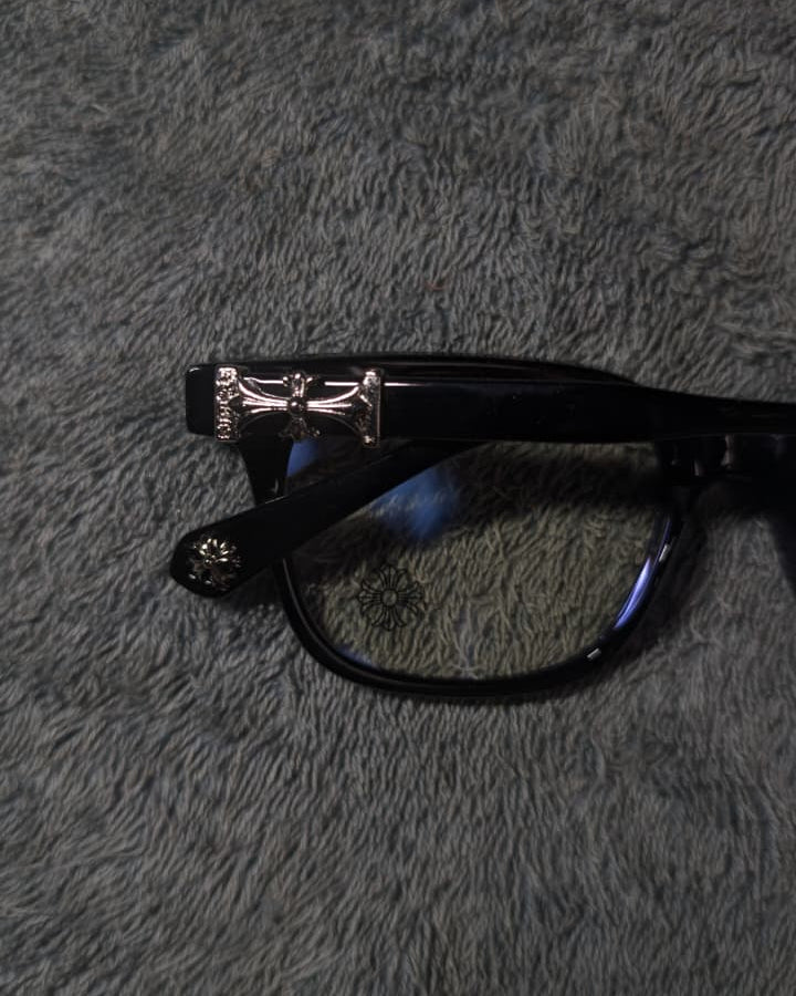 Unisex Silver Flower Glasses