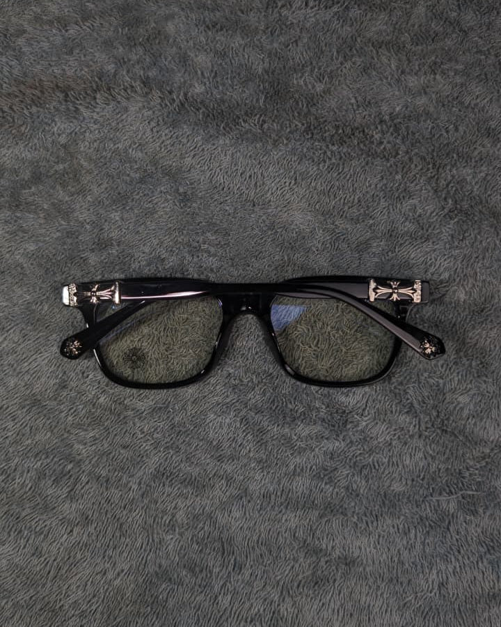 Unisex Silver Flower Glasses